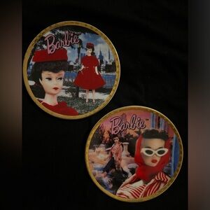 Barbie Collectible Plates - Red and Gold